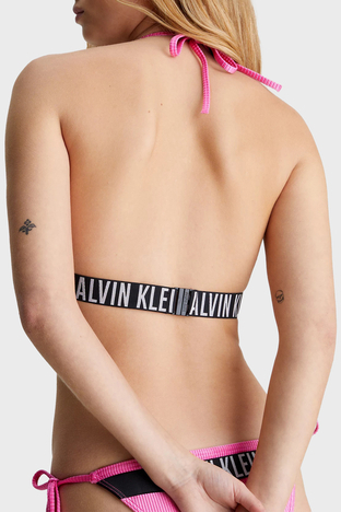 Calvin Klein - Calvin Klein Boyundan Bağlamalı Fitilli Üçgen KW0KW02387TOZ Bayan Bikini Üstü KW0KW02387 TOZ PEMBE (1)