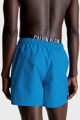 Calvin Klein - Calvin Klein Çift Bel Detaylı Deniz Şortu Belden Bağlamalı KM0KM00992DYO Erkek Mayo Short KM0KM00992 DYO MAVİ (1)
