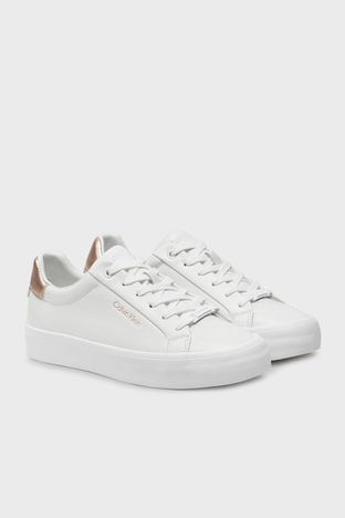 Calvin Klein - Calvin Klein Deri Sneaker HW0HW021040K6 Bayan Ayakkabı HW0HW02104 0K6 BEYAZ (1)