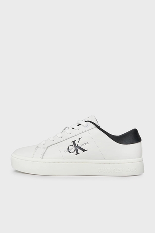 Calvin Klein - Calvin Klein Deri Sneaker YW0YW014440GM Bayan Ayakkabı YW0YW01444 0GM SİYAH-BEYAZ (1)