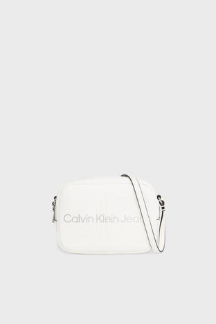 Calvin Klein - Calvin Klein Fermuarlı Ayarlanabilir Omuz Askılı K60K6102750LI Bayan Çanta K60K610275 0LI BEYAZ-GÜMÜŞ