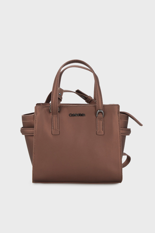 Calvin Klein - Calvin Klein Fermuarlı Çıkarılabilir Uzatma Askılı Bayan Çanta K60K610192 PBN KAHVE
