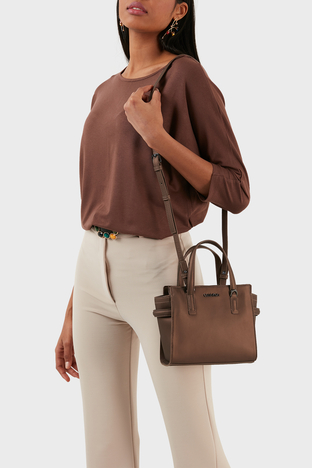 Calvin Klein - Calvin Klein Fermuarlı Çıkarılabilir Uzatma Askılı Bayan Çanta K60K610192 PBN KAHVE (1)