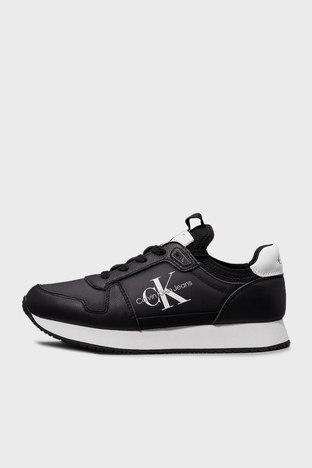 Calvin Klein - Calvin Klein Hakiki Deri Logolu Sneaker YW0YW016160GM Bayan Ayakkabı YW0YW01616 0GM SİYAH-BEYAZ (1)