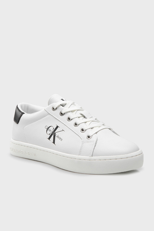 Calvin Klein - Calvin Klein Hakiki Deri Sneaker Erkek Ayakkabı YM0YM00491 YAF BEYAZ (1)