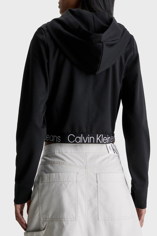 Calvin Klein - Calvin Klein Kapüşonlu Regular Fit Crop J20J221413BEH Bayan Sweat J20J221413 BEH SİYAH (1)