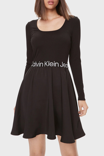 Calvin Klein Logo Bantlı Regular Fit Mini J20J222714BEH Bayan Elbise J20J222714 BEH SİYAH