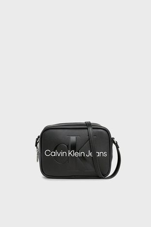 Calvin Klein - Calvin Klein Logo Baskılı Fermuarlı Ayarlanabilir Askılı K60K6102750GL Bayan Çanta K60K610275 0GL SİYAH