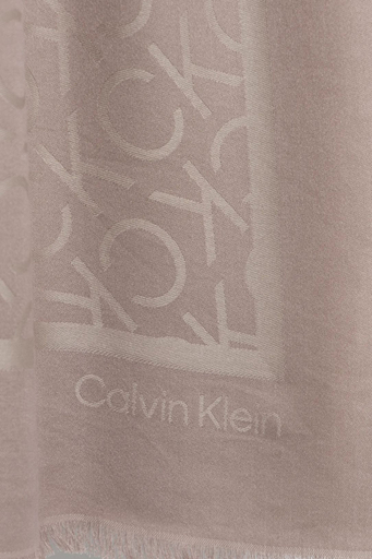 Calvin Klein Logo Baskılı Jakarlı 120 x 120 cm Modal K60K612880PE1 Bayan Eşarp K60K612880 PE1 PUDRA