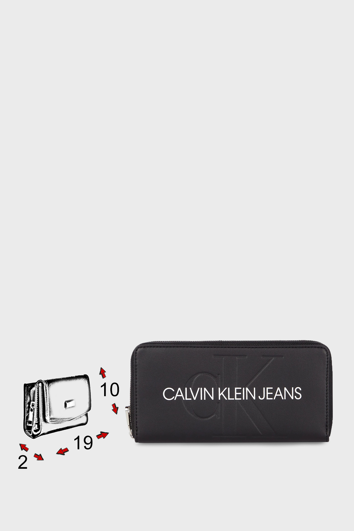 Calvin Klein Logo Detaylı Fermuarlı Bayan Cüzdan K60K607634 BDS SİYAH