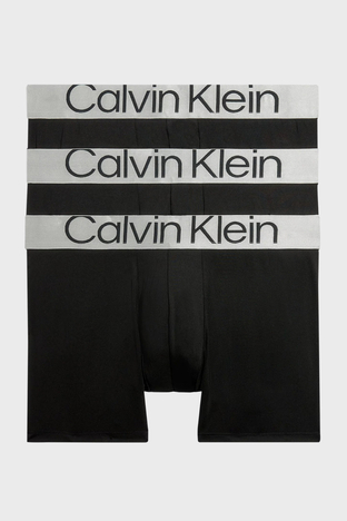 Calvin Klein - Calvin Klein Logolu 3 Pack 000NB3075A7V1 Erkek Boxer 000NB3075A 7V1 SİYAH