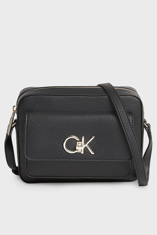 Calvin Klein - Calvin Klein Logolu Ayarlanabilir Askılı Bayan Çanta K60K609397 BAX SİYAH