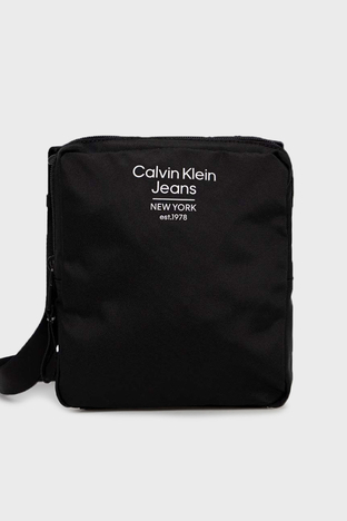 Calvin Klein - Calvin Klein Logolu Ayarlanabilir Askılı Erkek Çanta K50K510100 BDS SİYAH