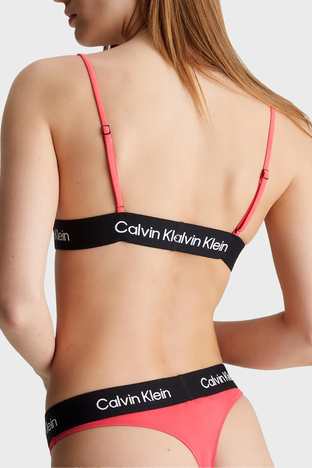 Calvin Klein - Calvin Klein Logolu Ayarlanabilir Omuz Askılı KW0KW02451TBK Bayan Bikini Üstü KW0KW02451 TBK MERCAN (1)