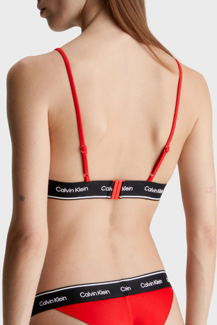 Calvin Klein - Calvin Klein Logolu Ayarlanabilir Omuz Askılı Üçgen KW0KW02424XNE Bayan Bikini Üstü KW0KW02424 XNE KIRMIZI (1)
