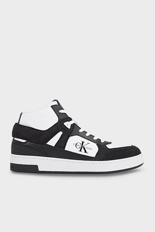 Calvin Klein - Calvin Klein Logolu Bilekli Sneaker YM0YM0088301W Erkek Ayakkabı YM0YM00883 01W SİYAH-BEYAZ