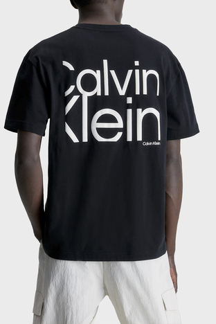 Calvin Klein - Calvin Klein Logolu Bisiklet Yaka % 100 Pamuk Relaxed Fit K10K111124BEH Erkek T Shirt K10K111124 BEH SİYAH (1)