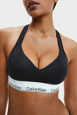 Calvin Klein - Calvin Klein Logolu Çapraz Sırt Detaylı Pamuklu Bralet 000QF1654E001 Bayan Sütyen 000QF1654E 001 SİYAH