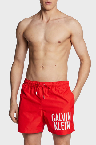 Calvin Klein - Calvin Klein Logolu Cepli KM0KM00794XNE Erkek Mayo Short KM0KM00794 XNE KIRMIZI