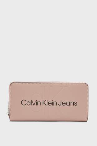Calvin Klein - Calvin Klein Logolu Çok Bölmeli Bayan Cüzdan K60K610358 TQU PUDRA