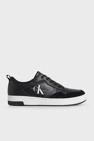 Calvin Klein - Calvin Klein Logolu Deri Sneaker Erkek Ayakkabı YM0YM00574 0GJ SİYAH