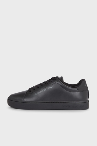 Calvin Klein - Calvin Klein Logolu Deri Sneaker YM0YM00715BEH Erkek Ayakkabı YM0YM00715 BEH SİYAH (1)