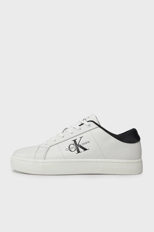 Calvin Klein - Calvin Klein Logolu Deri Sneaker YM0YM0086401W Erkek Ayakkabı YM0YM00864 01W SİYAH-BEYAZ (1)