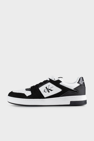 Calvin Klein - Calvin Klein Logolu Deri Sneaker YM0YM0088401W Erkek Ayakkabı YM0YM00884 01W SİYAH-BEYAZ (1)