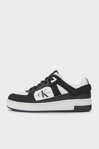 Calvin Klein Logolu Deri Sneaker YW0YW013010GM Bayan Ayakkabı YW0YW01301 0GM SİYAH-BEYAZ