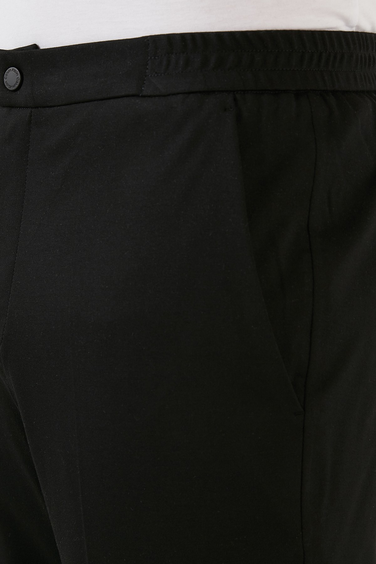 Calvin Klein Logolu Elastik Bel Bantlı Cepli Slim Fit Erkek Pantolon K10K107445 BEH SİYAH