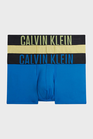 Calvin Klein - Calvin Klein Logolu Elastik Bel Bantlı Düşük Bel 2 Pack 000NB2599AC28 Erkek Boxer 000NB2599A C28 MAVİ-SARI