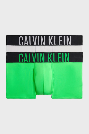 Calvin Klein - Calvin Klein Logolu Elastik Bel Bantlı Düşük Bel 2 Pack 000NB2599AGXH Erkek Boxer 000NB2599A GXH GRİ-YEŞİL