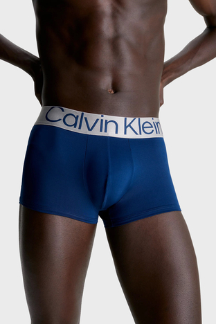 Calvin Klein - Calvin Klein Logolu Elastik Bel Bantlı Düşük Bel 3 Pack 000NB3074A139 Erkek Boxer 000NB3074A 139 Mavi-Gri-Siyah (1)