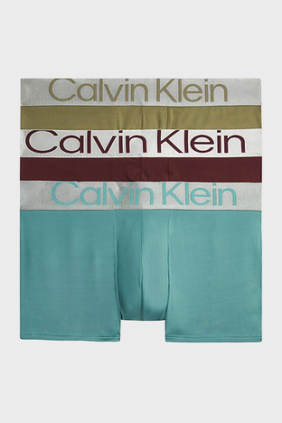 Calvin Klein - Calvin Klein Logolu Elastik Bel Bantlı Düşük Bel 3 Pack 000NB3074AGIB Erkek Boxer 000NB3074A GIB Bordo-Haki-Mavi