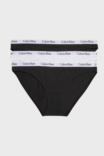 Calvin Klein Logolu Elastik Bel Bantlı Pamuklu 3 Pack 000QD3588EWZB Bayan Külot 000QD3588E WZB Siyah-Beyaz-Siyah