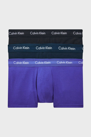 Calvin Klein - Calvin Klein Logolu Elastik Bel Bantlı Pamuklu 3 Pack Erkek Boxer 0000U2664G 4KU MAVİ