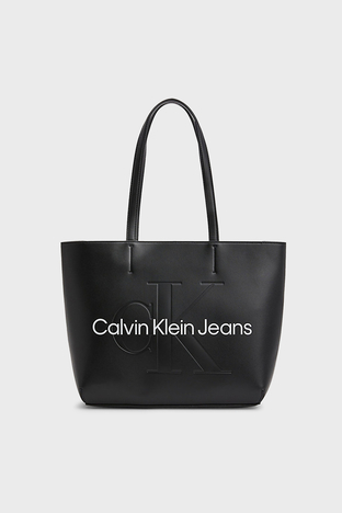 Calvin Klein - Calvin Klein Logolu Fermuarlı K60K610276BDS Bayan Çanta K60K610276 BDS SİYAH