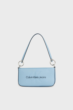 Calvin Klein - Calvin Klein Logolu Fermuarlı K60K610679CEZ Bayan Çanta K60K610679 CEZ MAVİ
