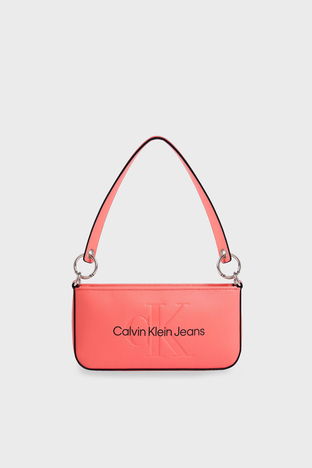 Calvin Klein - Calvin Klein Logolu Fermuarlı Mini K60K610679TCO Bayan Çanta K60K610679 TCO PEMBE