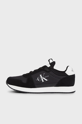 Calvin Klein Logolu Hakiki Deri Sneaker YM0YM005530GQ Erkek Ayakkabı YM0YM00553 0GQ SİYAH-BEYAZ