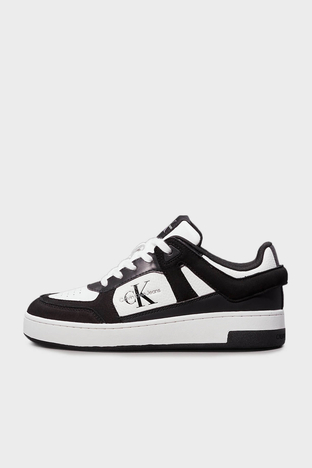 Calvin Klein - Calvin Klein Logolu Hakiki Deri Sneaker YW0YW015790GM Bayan Ayakkabı YW0YW01579 0GM SİYAH-BEYAZ (1)