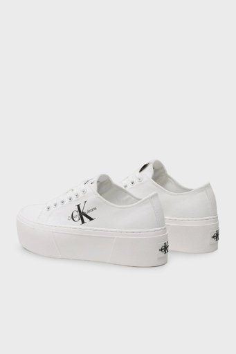 Calvin Klein Logolu Kalın Tabanlı Sneaker YW0YW0103301T Bayan Ayakkabı YW0YW01033 01T BEYAZ