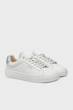 Calvin Klein - Calvin Klein Logolu Kalın Tabanlı Sneaker HW0HW0228802V Bayan Ayakkabı HW0HW02288 02V BEYAZ-GÜMÜŞ (1)