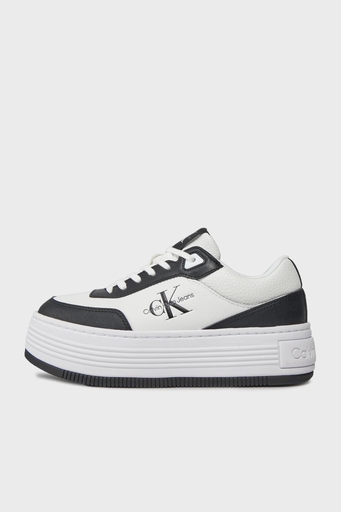 Calvin Klein Logolu Kalın Tabanlı Sneaker YW0YW013160GM Bayan Ayakkabı YW0YW01316 0GM SİYAH-BEYAZ