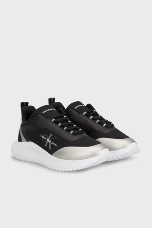 Calvin Klein - Calvin Klein Logolu Kalın Tabanlı Sneaker YW0YW014420GN Bayan Ayakkabı YW0YW01442 0GN SİYAH-GÜMÜŞ (1)