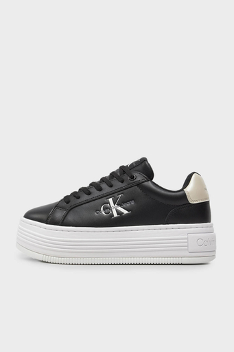 Calvin Klein Logolu Kalın Tabanlı Sneaker YW0YW015160GQ Bayan Ayakkabı YW0YW01516 0GQ SİYAH-BEYAZ