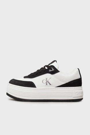 Calvin Klein - Calvin Klein Logolu Kalın Tabanlı Sneaker YW0YW0179701W Bayan Ayakkabı YW0YW01797 01W BEYAZ-SİYAH (1)