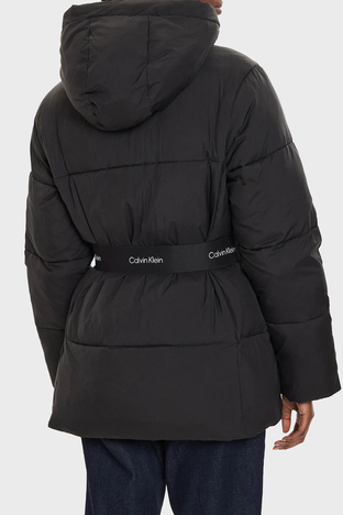 Calvin Klein - Calvin Klein Logolu Kapüşonlu Şişme J20J224107BEH Bayan Mont J20J224107 BEH SİYAH (1)