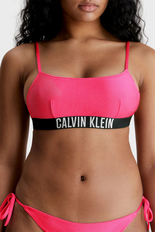 Calvin Klein - Calvin Klein Logolu KW0KW01969XI1 Bayan Bikini Üstü KW0KW01969 XI1 PEMBE