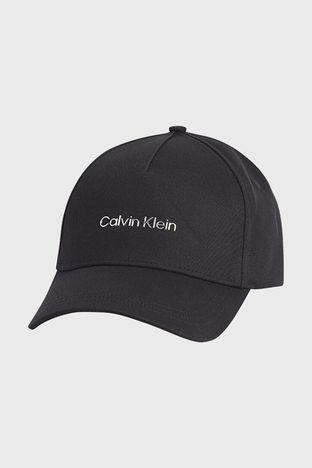 Calvin Klein - Calvin Klein Logolu Organik Pamuklu K60K610525BEH Bayan Şapka K60K610525 BEH SİYAH